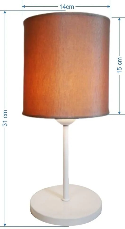 Abajur de cabeceira md-2010br cúpula em tecido palha