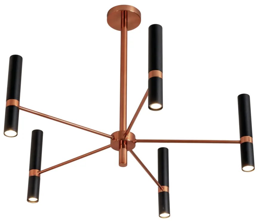 Pendente Século Ø75X60Cm 5Xmr11 Por Waldir Junior - Usina 51090/5 (CP-M - Champanhe Metálico)