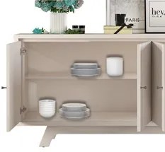Balcão Buffet Aparador para Sala de Jantar Breeze D04 Creme - Mpozenat