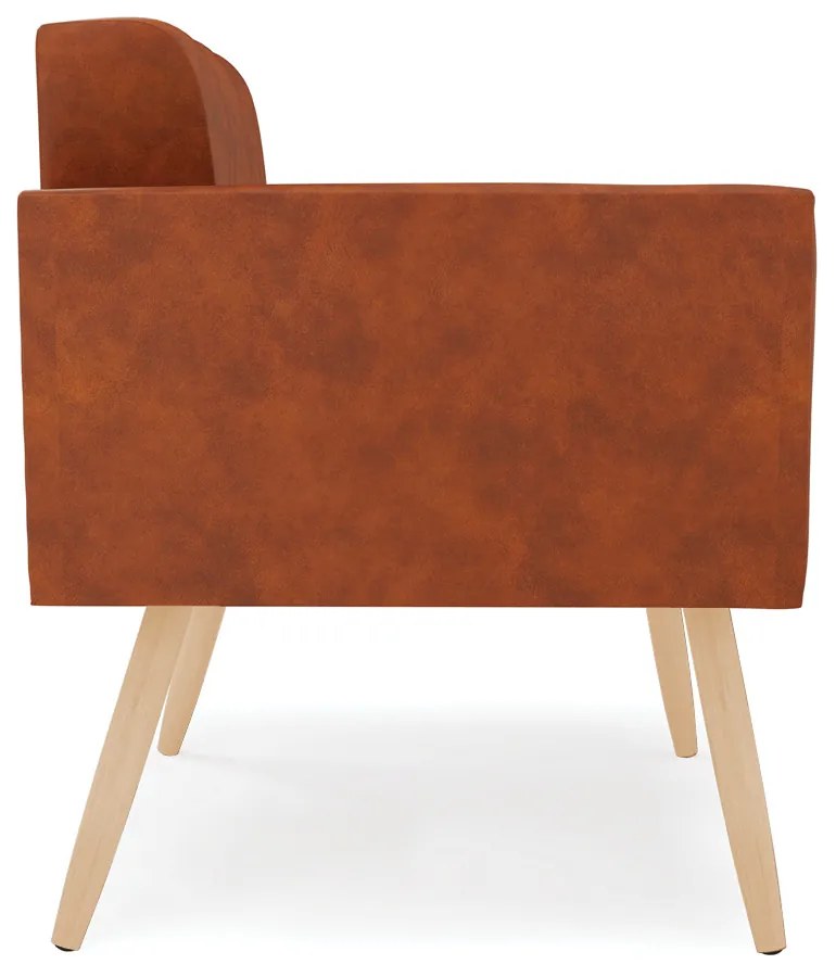 Poltrona Elisa Corano Nozes Pés Palito Natural D03 - D'Rossi