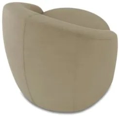 Poltrona Sala Giratória Redonda 91cm Steve Suede Marrom Rt I01 - Mpo