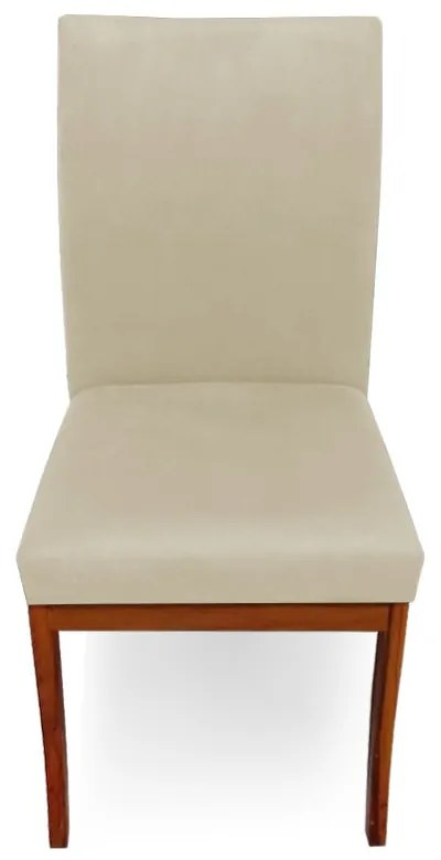 Conjunto 8 Cadeiras Raquel para Sala de Jantar Base de Eucalipto Suede Bege