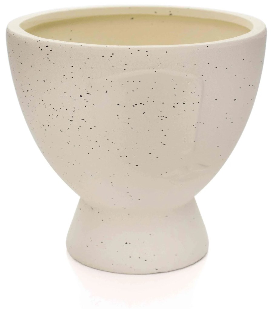 Cachepot Decorativo Rosto em Cerâmica Areia 17x18 cm - D'Rossi