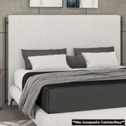 Cabeceira Cama Box Casal 140cm Oscar Z37 Linho Cinza Claro - Mpozenato