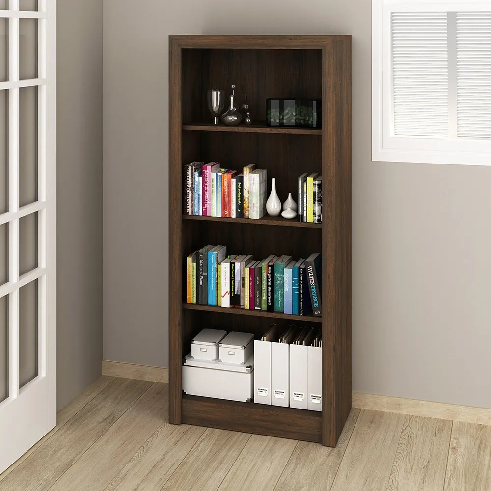 Armário Estante Alto para Escritório Home Office ME4137 MDP Rustico G69 - Gran Belo