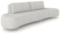 Sofá 3 Lugares 200cm Orgânico Pé Ferro Nagai Linho Gelo Z55 - Mpozenat