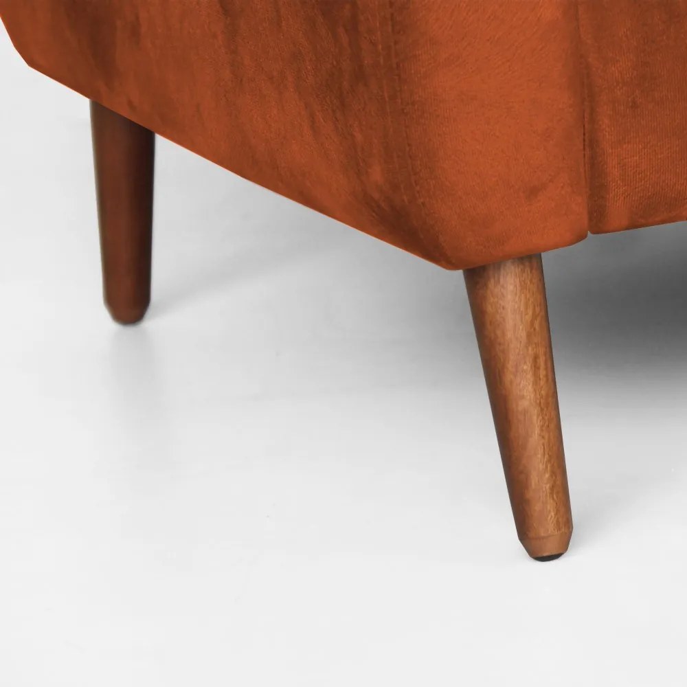 Namoradeira Bruna 1,20 m 2 Lugares Pés Palito Suede Telha