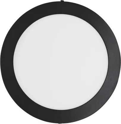 Plafon Led De Sobrepor Redondo Preto 18W 6000K Moldura