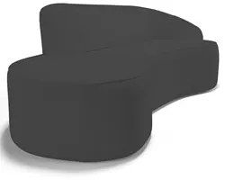 Sofá Living 3 Lugares 230cm Braço Direito Mozart D06 Sintético Cinza -