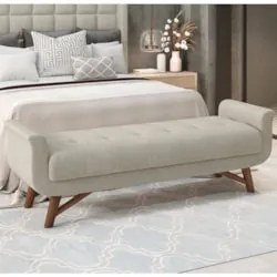 Cabeceira Cama Box Queen 160cm Pisa e Recamier Neville Z37 Boucle Cru