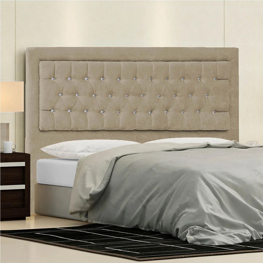 Cabeceira Casal Iasi P04 140 cm Suede - ADJ Decor