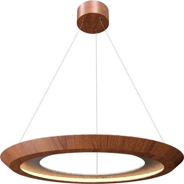Pendente Led Ardosia E Madeira Imbuia 33W 3000K Petra