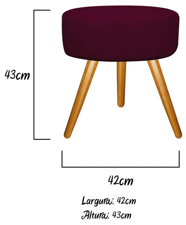 Kit 02 Puffs Sofia Palito Mel Suede Bordô - ADJ Decor