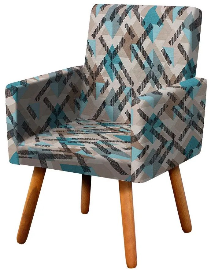 POLTRONA NINA ESTAMPADO PES PALITO CASTA - Traçado Azul D33