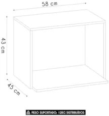 Suporte Micro-ondas Forno 58cm Aéreo Grace Carvalho Oak Z44 - Mpozenat