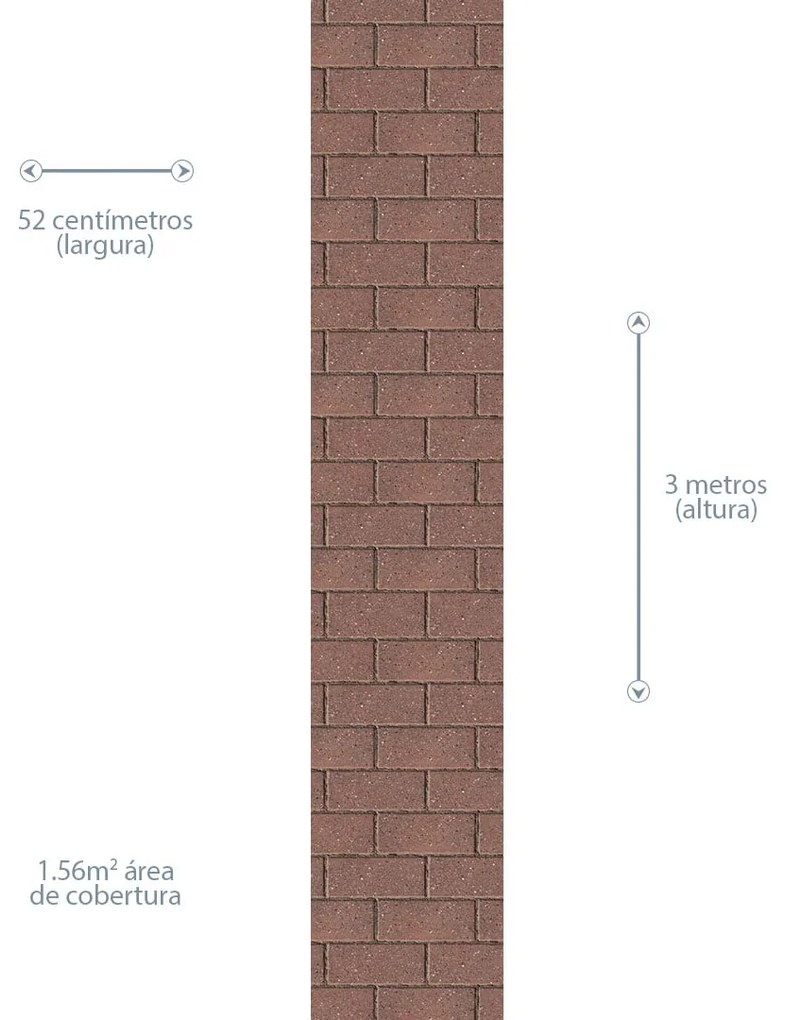Papel de Parede Bloco Tijolo 0.52m x 3.00m
