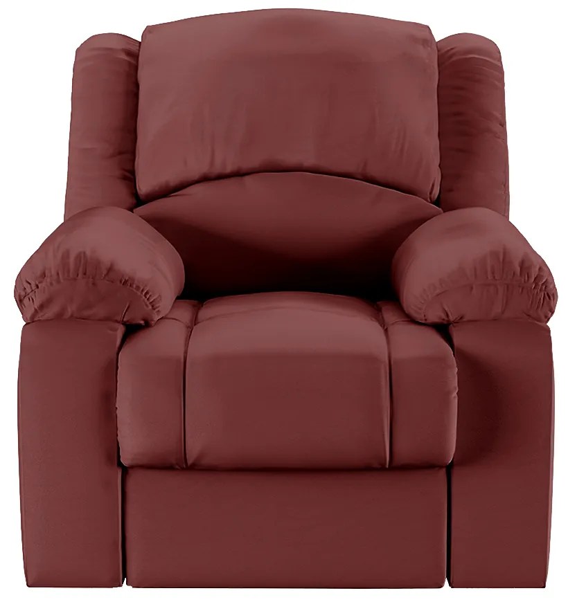 Poltrona do Papai Reclinável Sala de Cinema Madrid Manual PU Vermelho G23