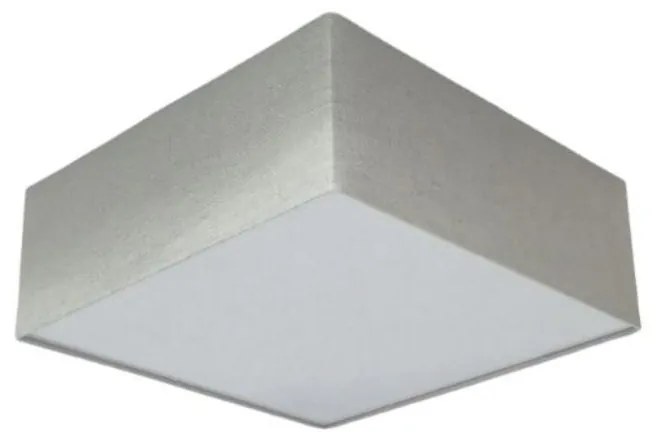 Plafon Quadrado Md-3000 Cúpula em Tecido 25x25cm Rústico Cinza - Bivolt