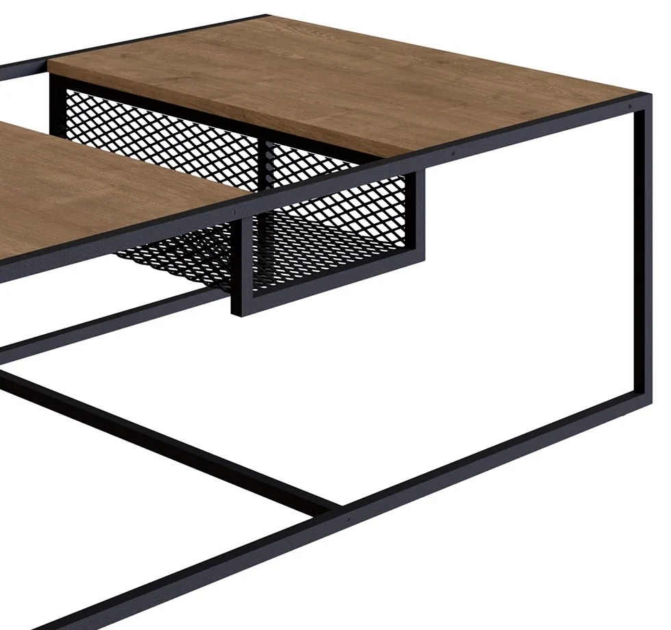 Mesa de Centro New 100 Cm Vermont e Preto A05 - D'Rossi