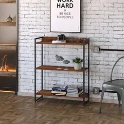 Estante Livreiro Dynamica Industrial 80cm 3 Prateleiras C08 Nogal - Mp
