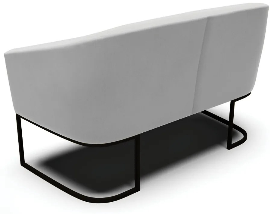 Sofá 2 Lugares Namoradeira Industrial Preto Stella Suede Cinza D03 - D'Rossi
