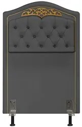 Cabeceira Cama Box Solteiro 90cm com Tachas Imperial Veludo J02 Cinza