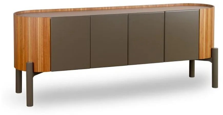 Balcão Buffet Athena Duo Portas em Laca Madeira Tauari Estilo Contemporâneo