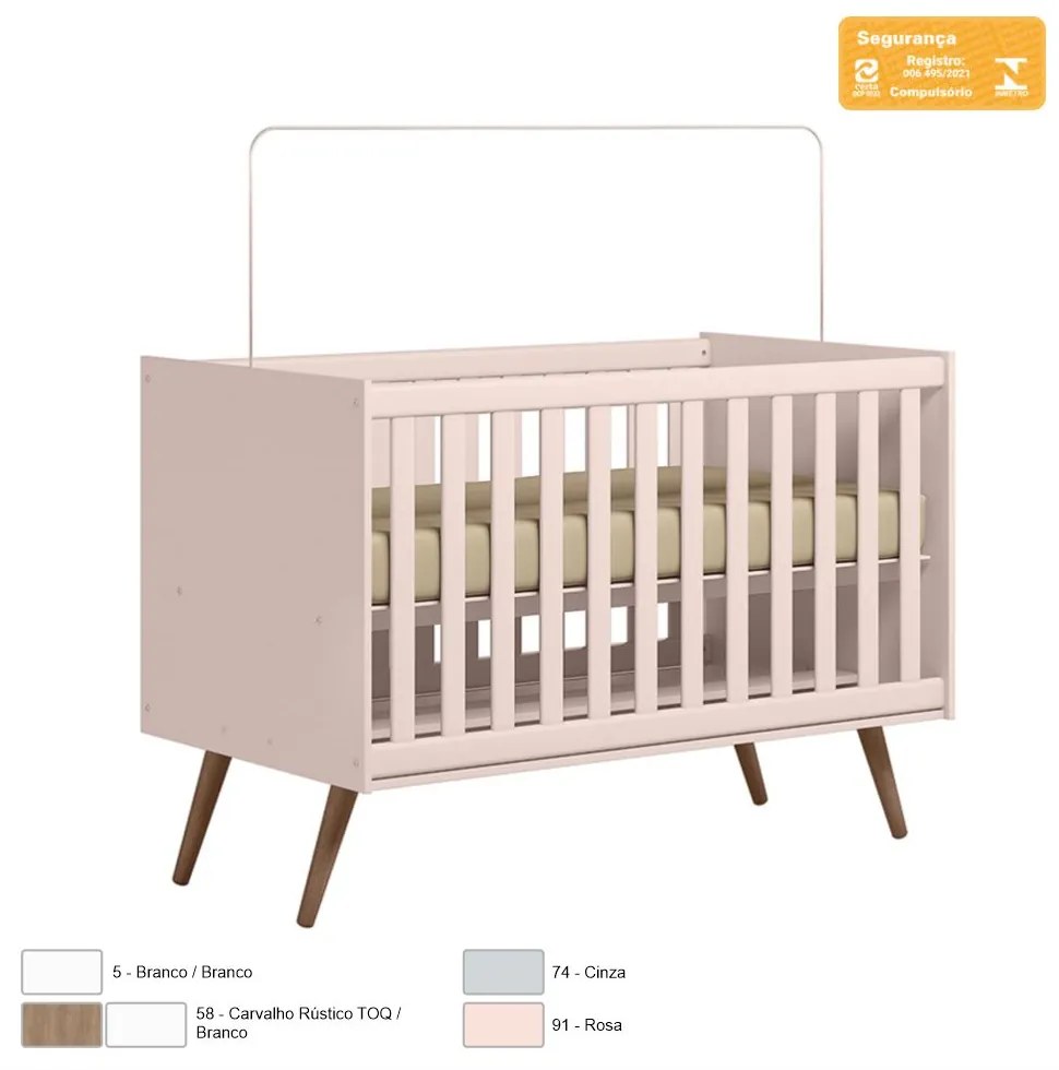 Berço Mini Cama Retrô Encanto Rosa - Loja Sheep - Rosa