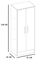 Armário Multiuso 2 Portas 3 Prateleiras Viena D02 Branco - Mpozenato