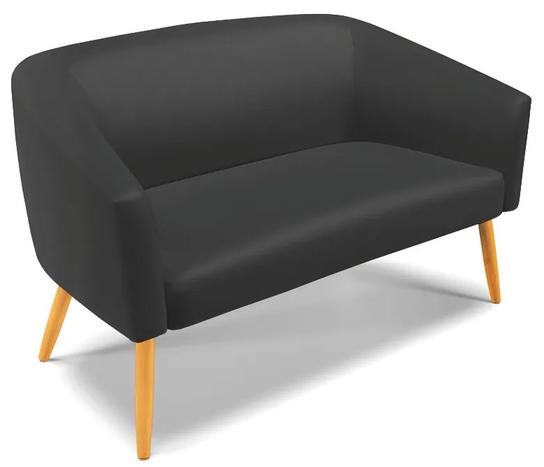 Namoradeira e 2 Poltronas Giratória MA30 Stella Sintético Preto D03 - D'Rossi