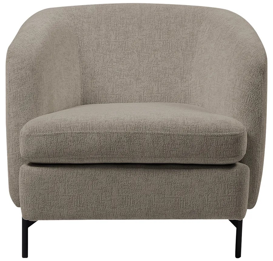 Poltrona Decorativa Salem Pés Metálicos Bouclê Rústico Castor G92 - Gran Belo