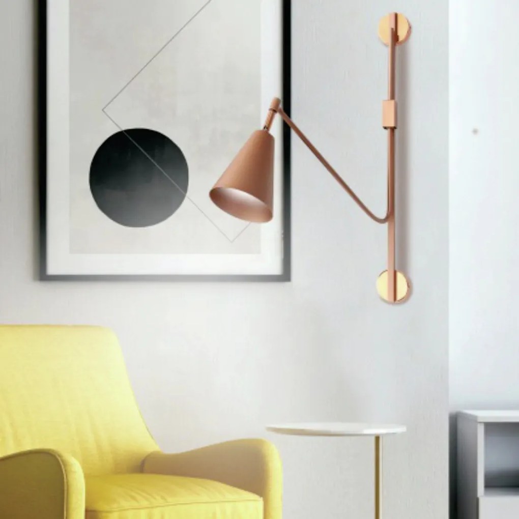 Arandela Choice Articulada 52X12X60Cm 1Xe27 - Old Artisan Ar-5557 (GRAFITE / COBRE BRILHO)