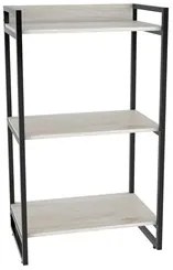 Kit 2 Estantes Livreiro Prisma Estilo Industrial 60cm 3 Prateleiras C0