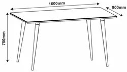 Mesa De Jantar Retangular 160cm 6 Lugares Veneza Plus C14 Branco - Mpo