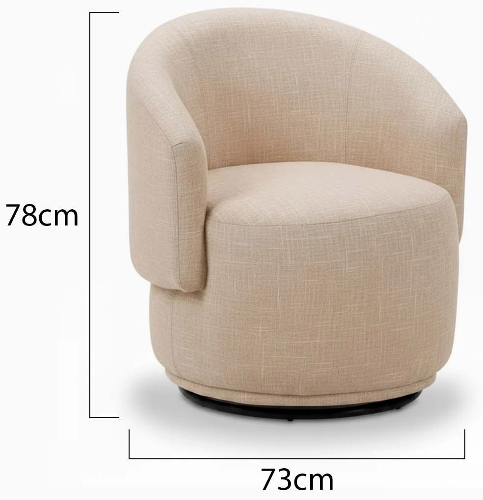 Poltrona Decorativa Giratória Sala de Estar Recepção Jasmine Linho