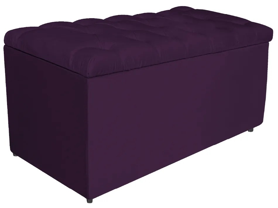 Kit Cabeceira e Calçadeira Liverpool 90 cm Solteiro Suede Roxo - ADJ Decor