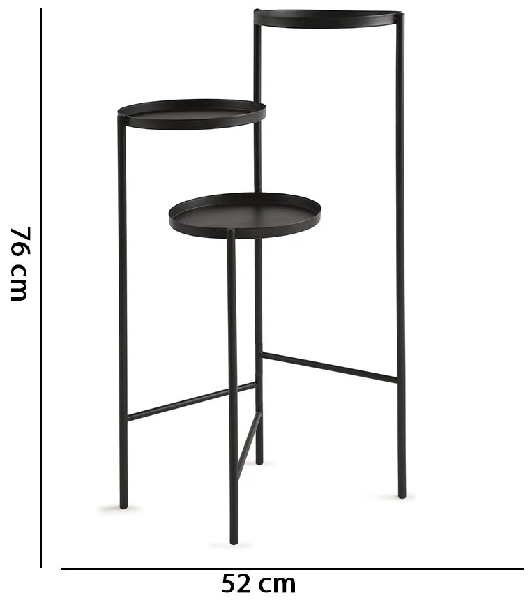 Mesa de Apoio Preto 76x52 Cm - D'Rossi