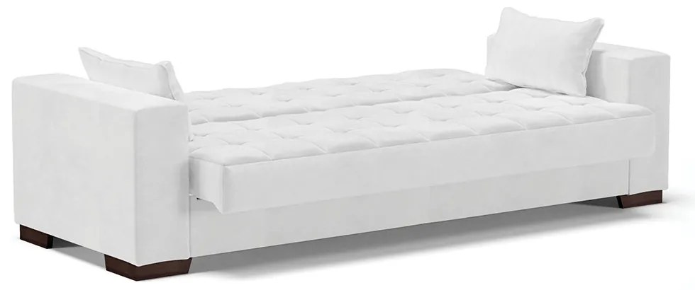 Sofá Cama Casal 3 Lugares 210cm Lisboa Corano Branco  D03 - D'Rossi