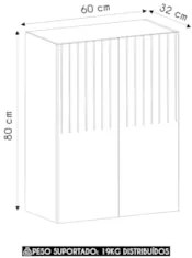 Armário de Cozinha 60cm 2 Portas Pierre Carvalho/Cinza L01 - Mpozenato