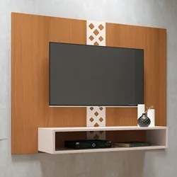 Painel para TV Suspenso 47 Pol. Com Nicho Format H01 Off White/Cinamom