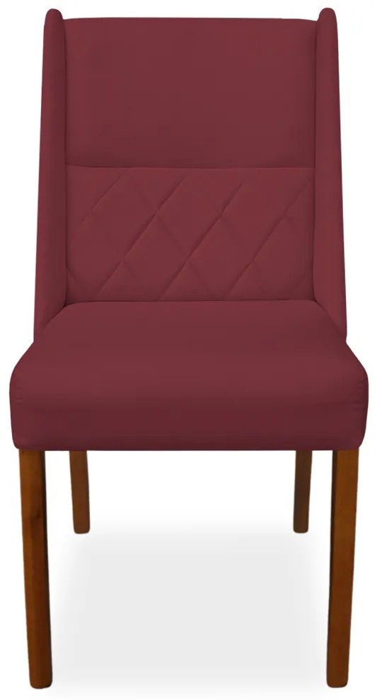 Kit 4 Cadeiras de Jantar Lecce Veludo Bordo
