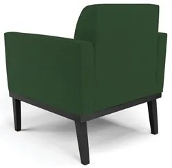 Sofá Namoradeira e 2 Poltronas Base Madeira Preto Maressa Veludo Verde