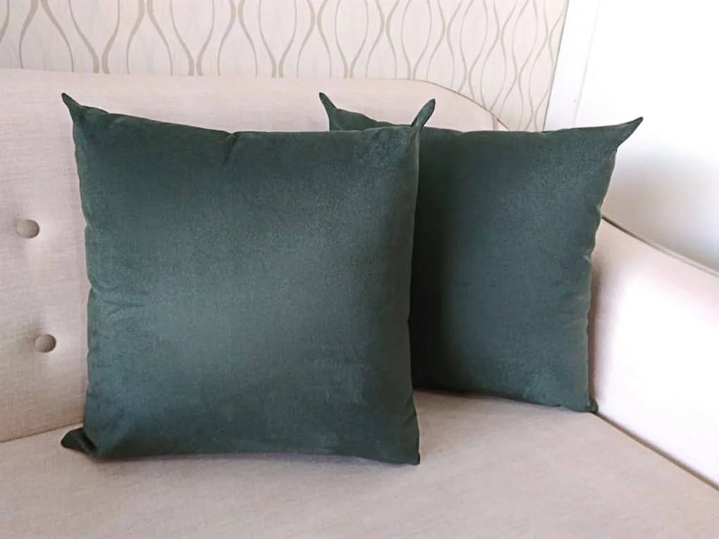 2 Capas Almofada Veludo Verde Musgo  50x50cm