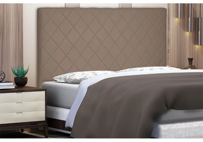 Cabeceira Cama Box Solteiro 90cm Esmeralda Suede Caramelo - Sheep Estofados - Marrom