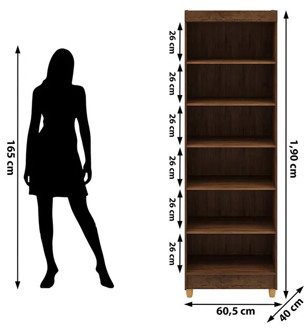 Armário Multiuso 61cm Alto 2 Portas Prateleiras Guiné Imbuia V01 - D'Rossi