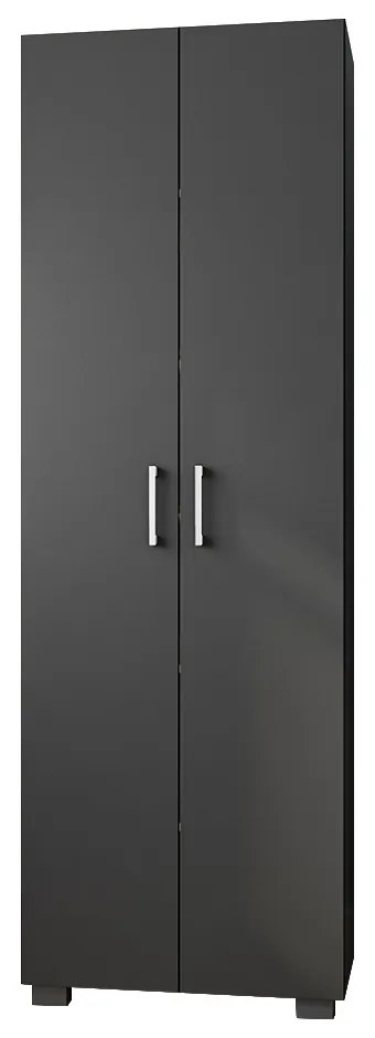 Estante de Livros para Escritório Home Office Portas Grandes Alf Preto Texturizado G47 - Gran Belo