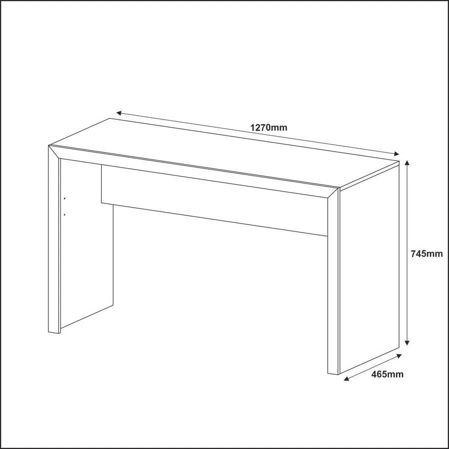 Mesa 127x46cm Escrivaninha Escritório Home Office Rústico