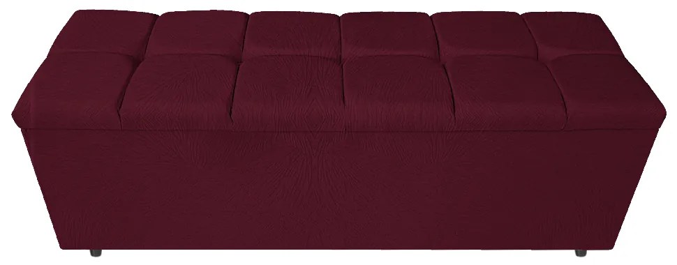 Calçadeira Estofada Manchester 160 cm Queen Size Suede Bordô - ADJ Decor