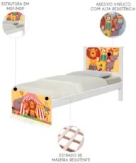 Cama Solteiro Infantil Para Colchão 188x88cm Circo K06 - Mpozenato