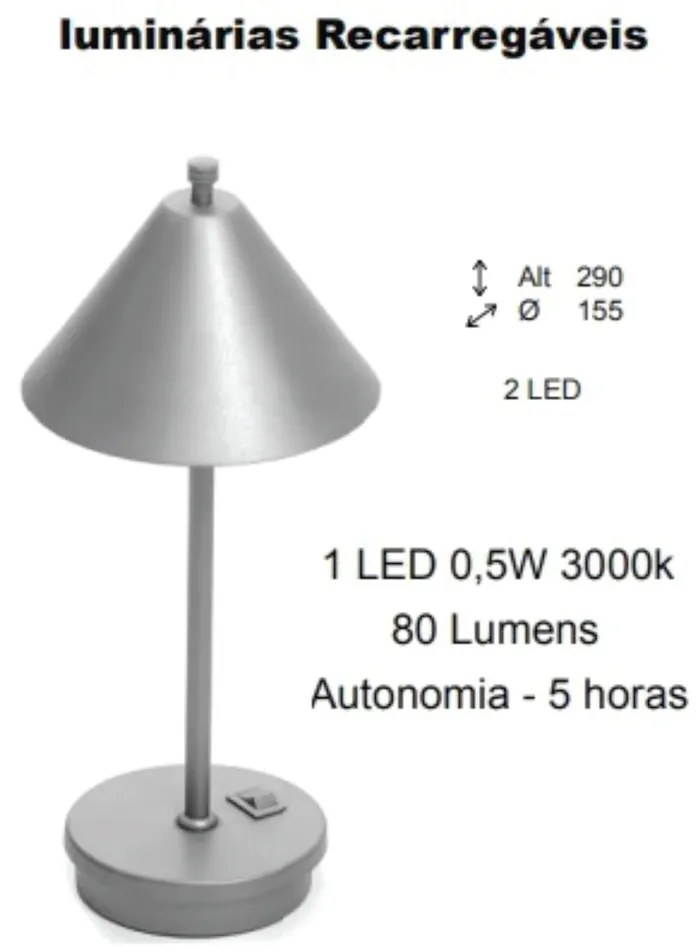 Abajur Freedon Cúpula Conica Indireta Ø15,5X29Cm 1Xled 0,5W 3000K - Ol... (DOURADO FOSCO, 220V)